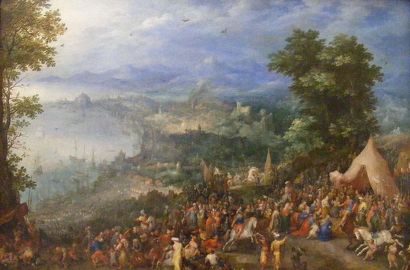 Jan Brueghel View of a Port city, Norge oil painting art